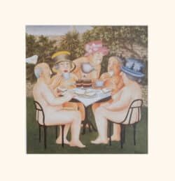 Tea in the Garden Mounted Print