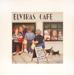 Elviras Cafe-Outside- Mounted Print