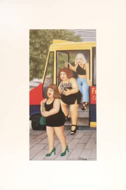 Bus Stop-Getting Off Mounted Print