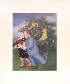 Beryl Cook A bird in the Hand mounted print