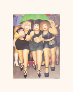 Clubbing in the Rain Mounted Print