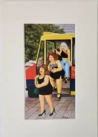 Bus Stop-Getting Off mounted print