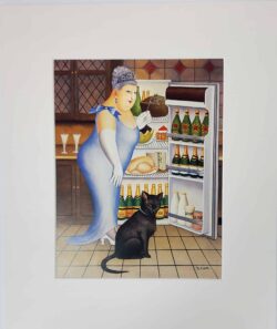 Percy at the Fridge mounted print