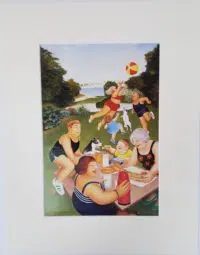 Picnic at Mount Edgecumbe mounted print