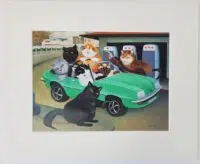 Ruby's Wheels mounted print