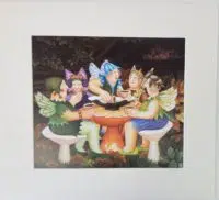 Tasting the Dew Nouveau mounted print