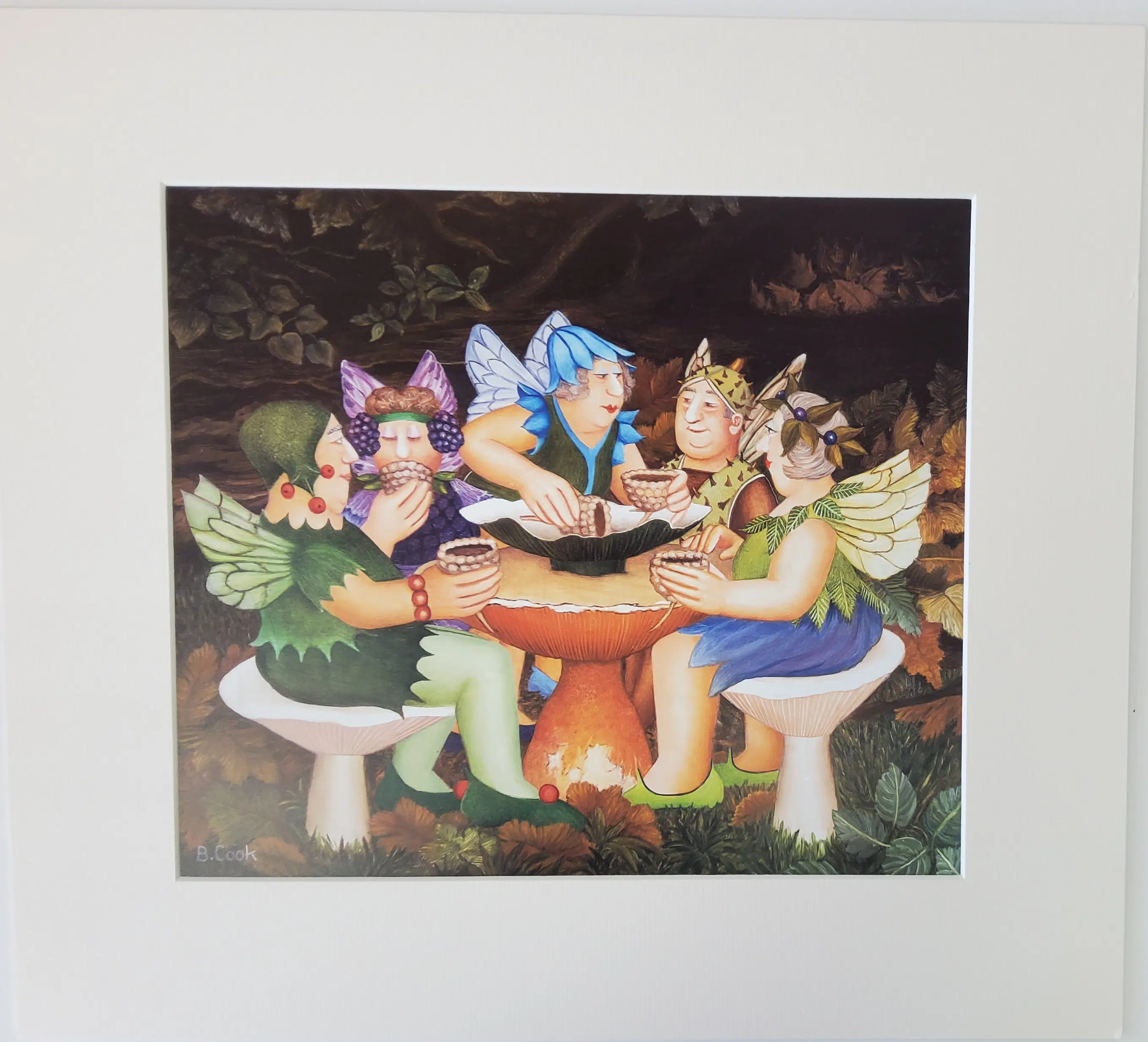 Tasting the Dew Nouveau mounted print