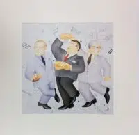 Men Dance Mounted Print
