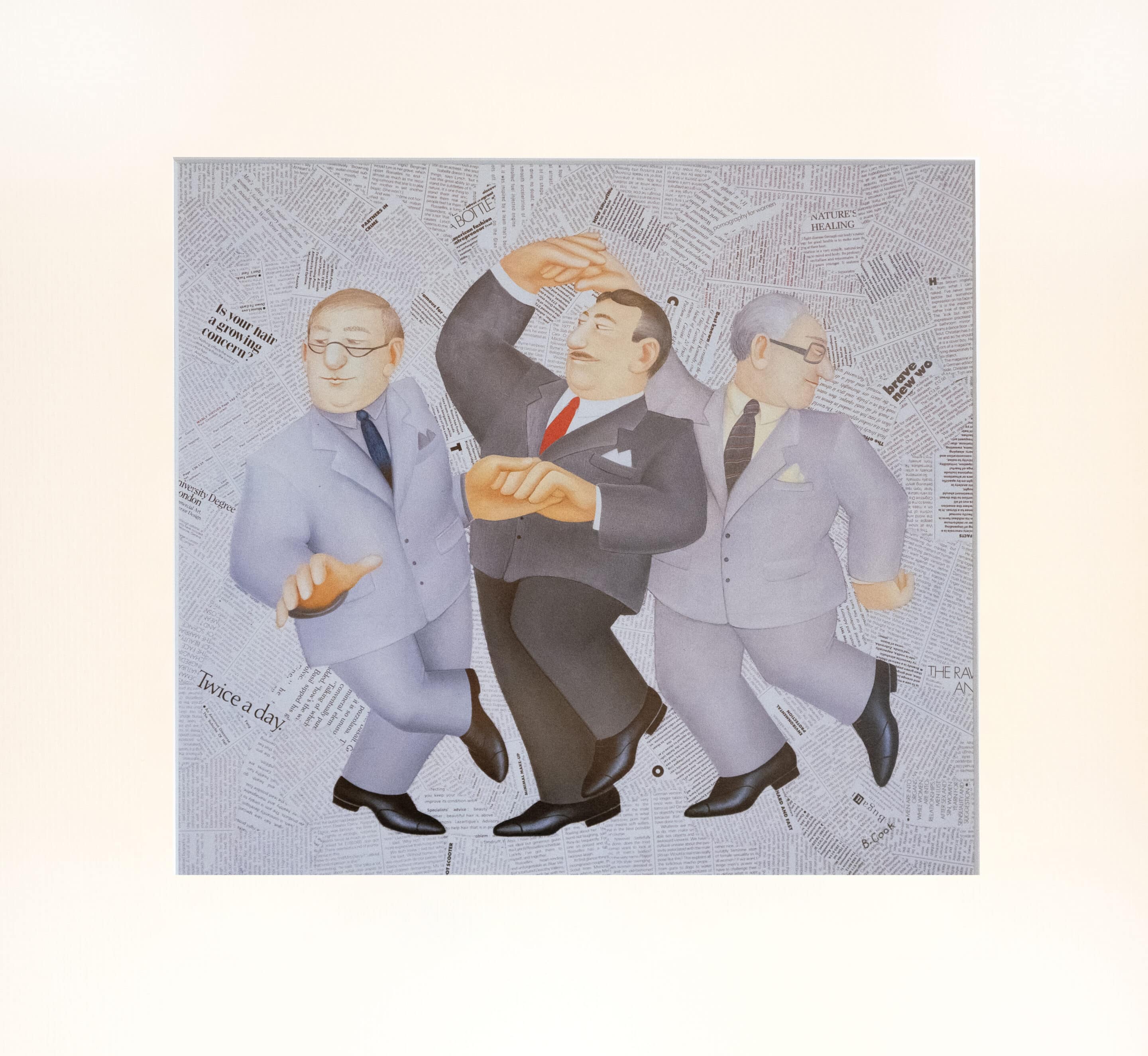 Men Dance Mounted Print