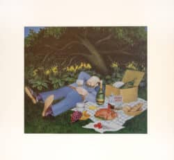 A Picnic Mounted Print