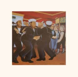 Sailors Dance Mounted Print