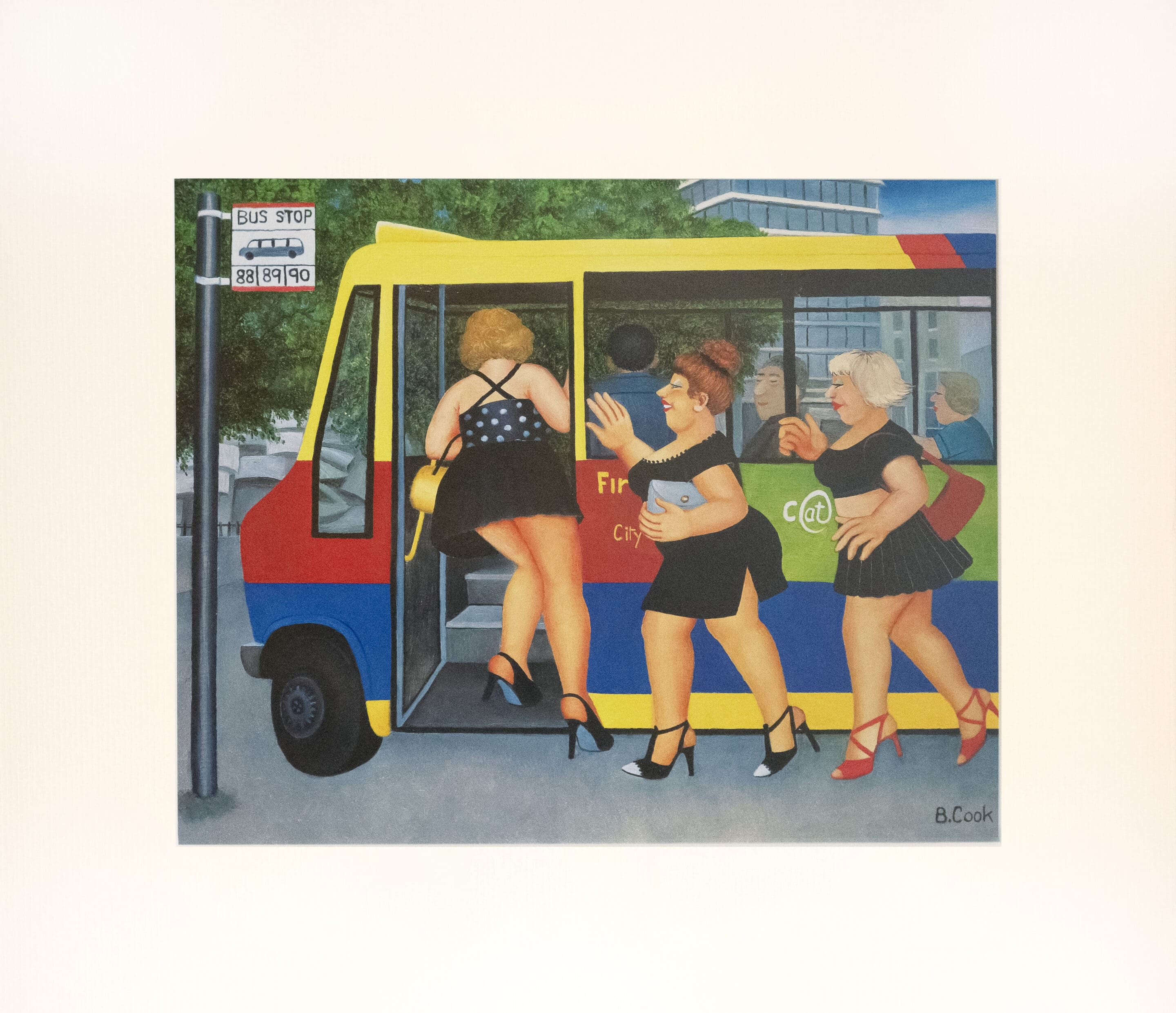 Bus Stop Mounted Print