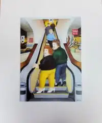 The Escalator Mounted Print