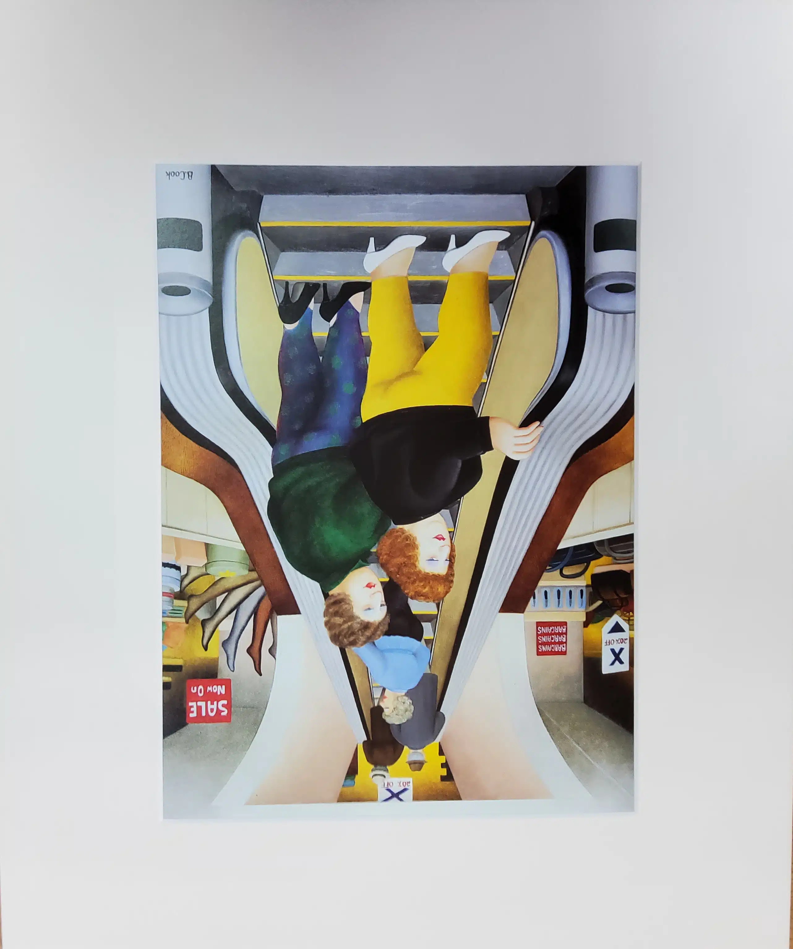 The Escalator Mounted Print