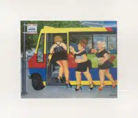 Bus Stop Mounted Print