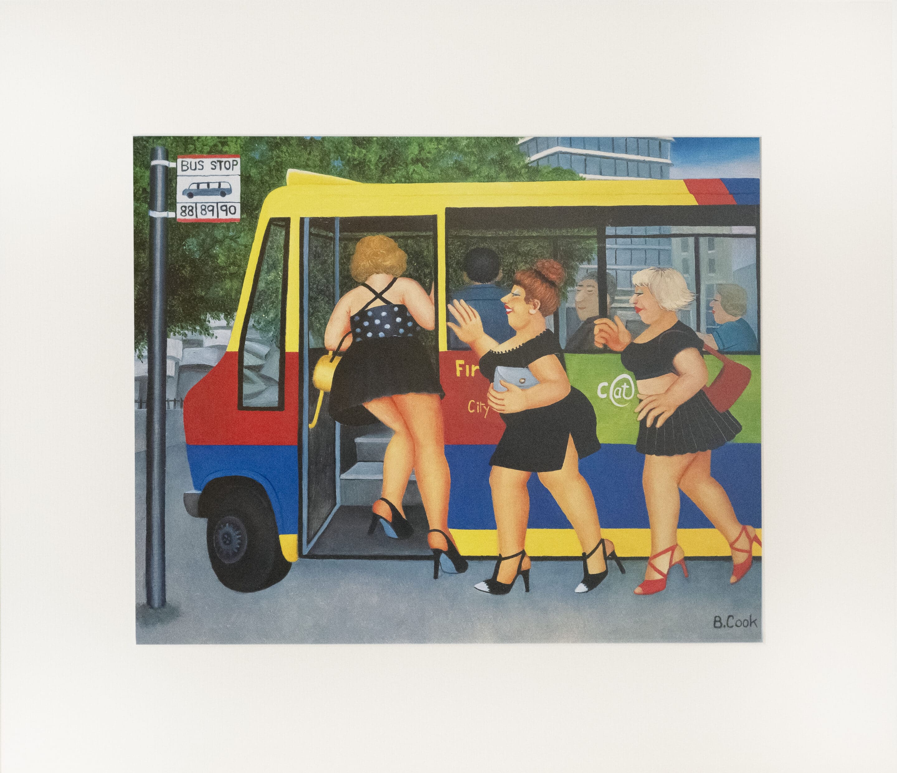 Bus Stop Mounted Print