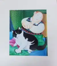 Contented Couple Mounted Print