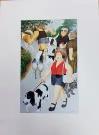 Dogs in the Park Mounted Print