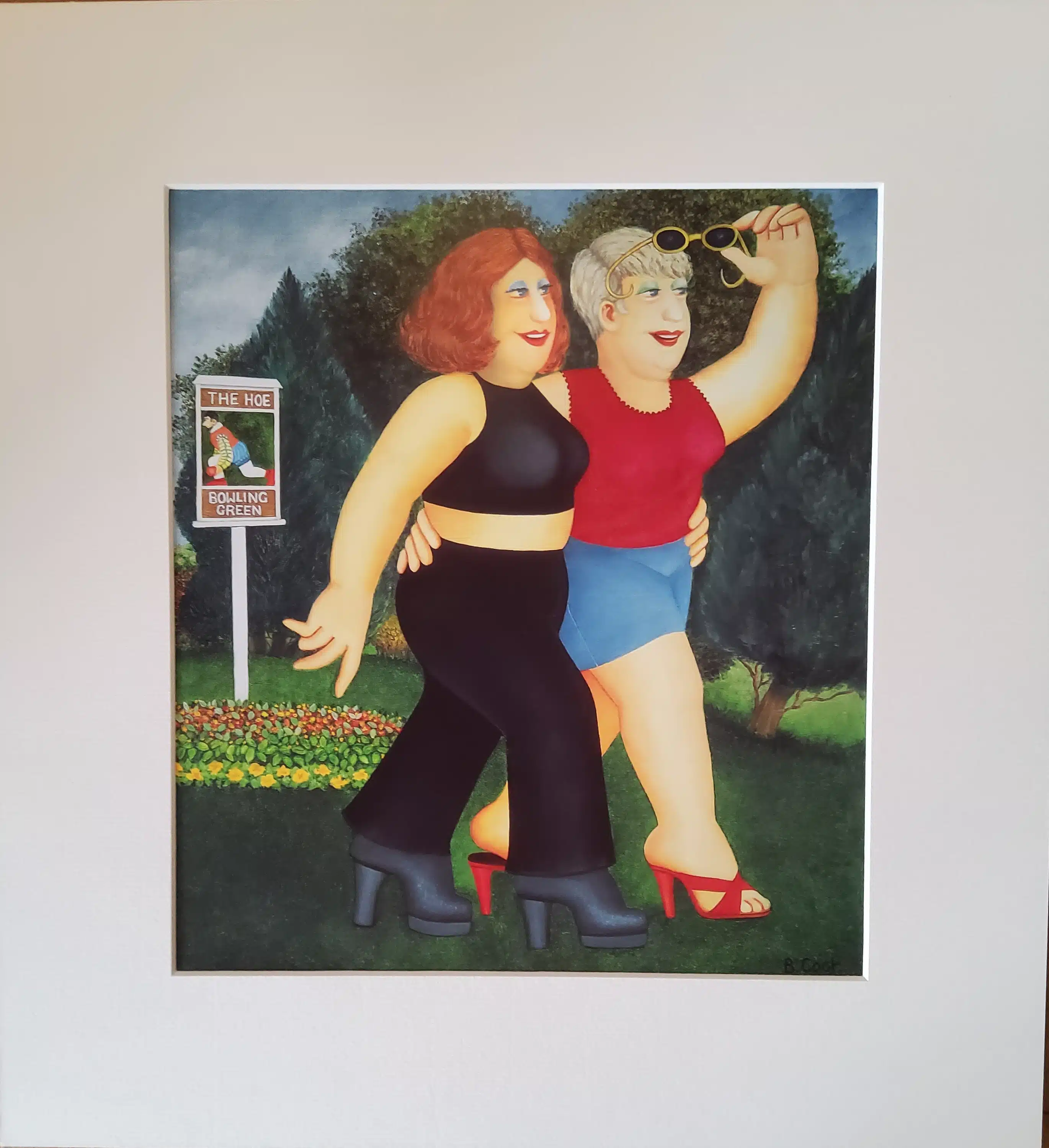 Girls on the Hoe Mounted Print