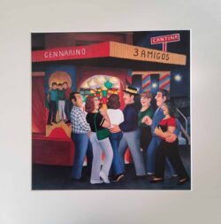 Tres Amigos Cantina Mounted Print