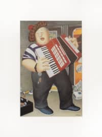 Accordion Player Mounted Print