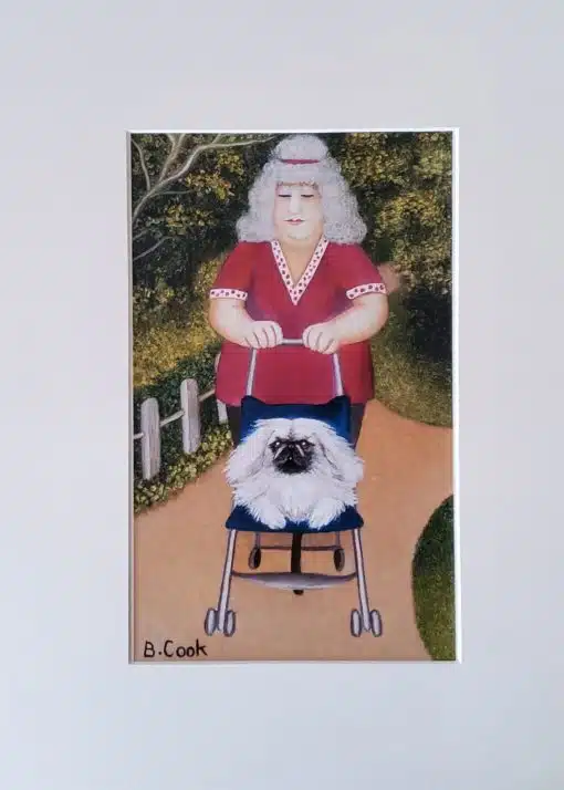Strolling Mounted Print