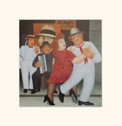 Tango Busking Mounted Print