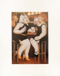 Bar Stools Mounted Print