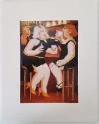 Bar Stools Mounted Print