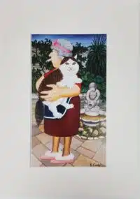Beryl Cook "Bunny and Nipper" mounted print