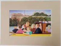 Beryl Cook "Ferry Boat" mounted print