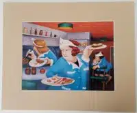 Beryl Cook "Little Chef" mounted print