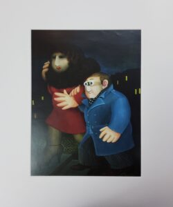 Beryl Cook "Man with Blue Eyes" mounted print