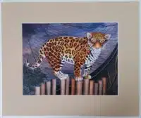 Beryl Cook "The Jaguar" mounted print