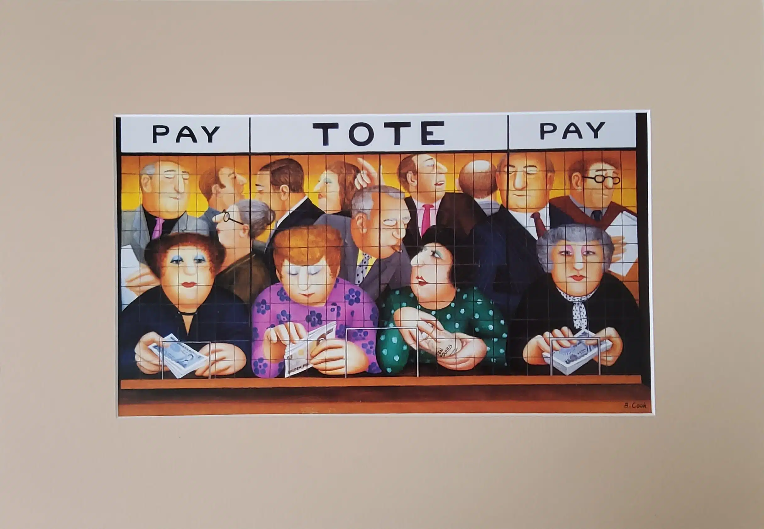 Beryl Cook "The Tote" mounted print