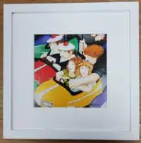 Beryl Cook "Bumper Cars" framed print