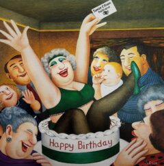 Beryl Cook's "Happy Birthday" gift card