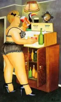 Beryl Cook "Drinkies" greeting card