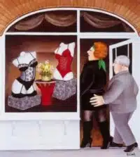 Beryl Cook "Lingerie Shop" greeting card
