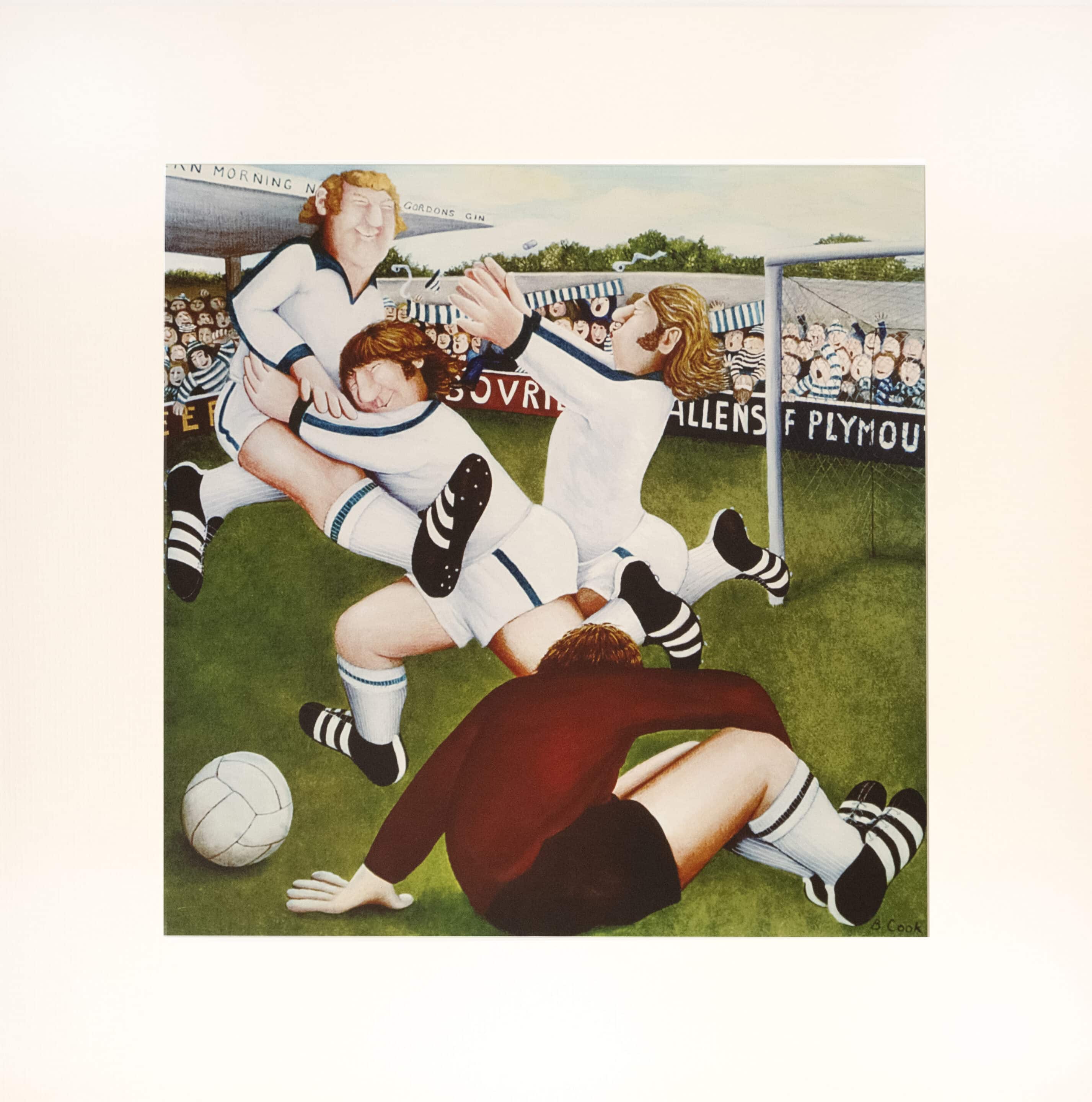 Footballers Plymouth Argyle Mounted Print