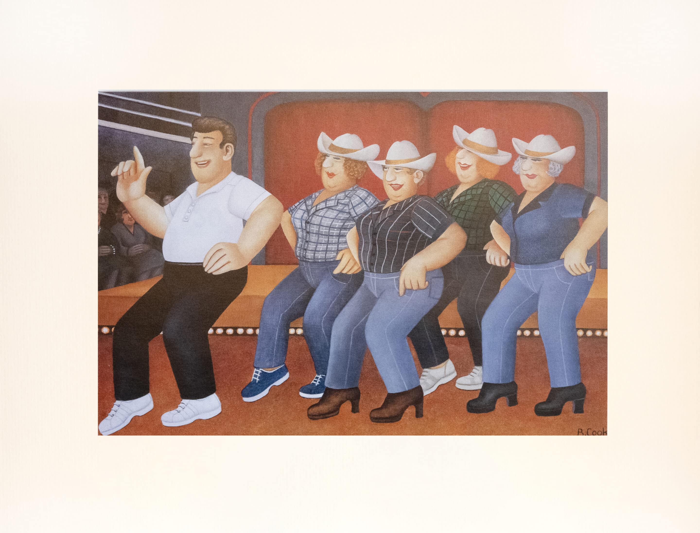 Line Dancing Mounted Print