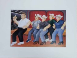 Beryl Cook Line Dancing mounted print