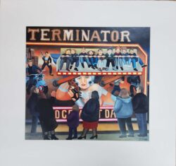 Beryl Cook Terminator mounted print
