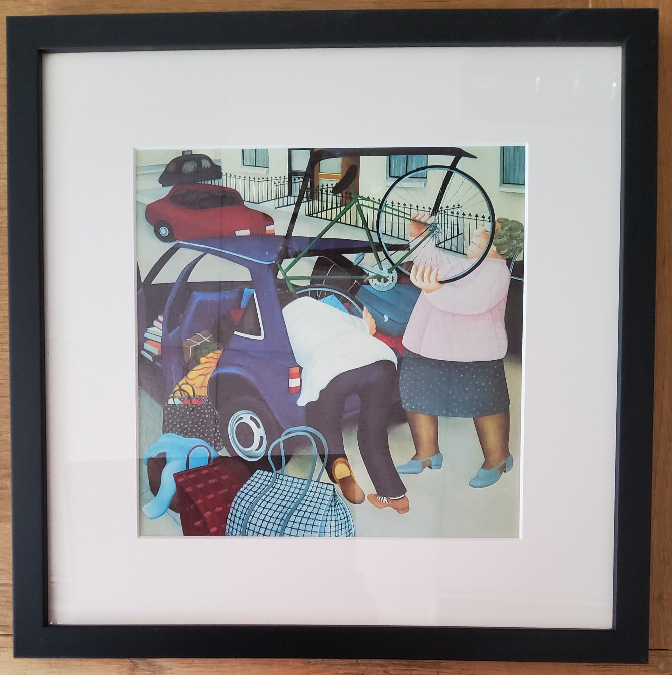 Beryl Cook "Packing the Car" Framed Print