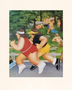 Women Running Mounted Print