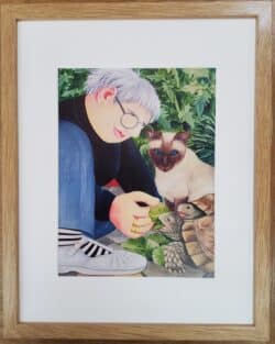 Beryl Cook "Feeding the Tortoise" Framed Print