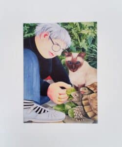 Feeding the Tortoise Mounted Print
